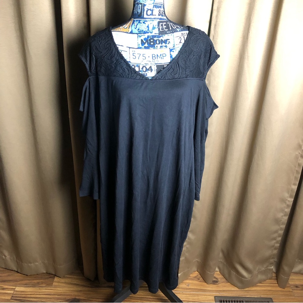 Love Scarlet Peekaboo Shoulder Long Sleeve Dress